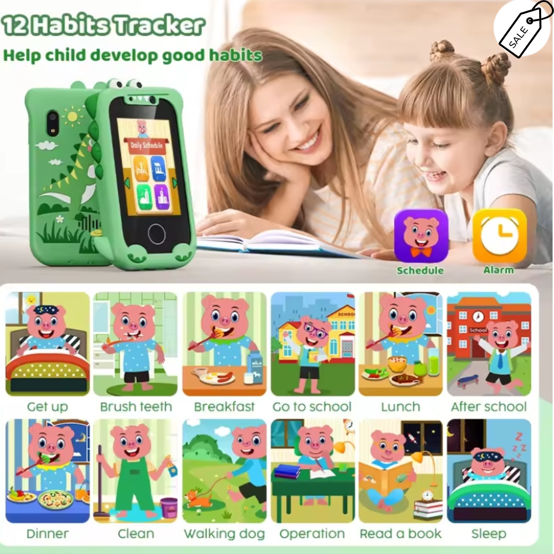 Kids Dino Smart Phone Toy – Durable Shockproof Phone for Toddlers with Camera, Music & Games